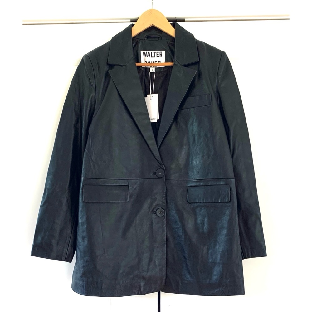 Walter Baker Leather Jacket Kiki Black Blazer Lamb Leather $698 NEW Size XS